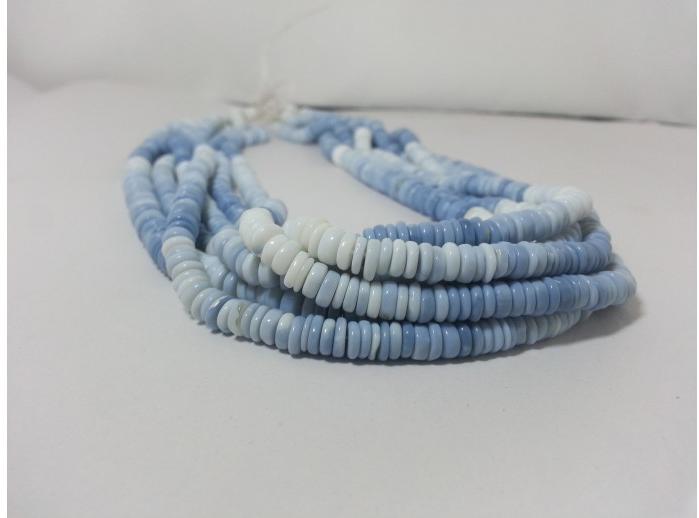 Natural Blue Opal Shaded Smooth Tyre Beads