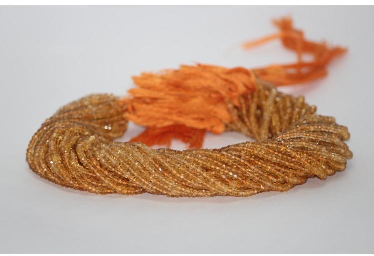 Natural Citrine Faceted Rondelle Beads Strand