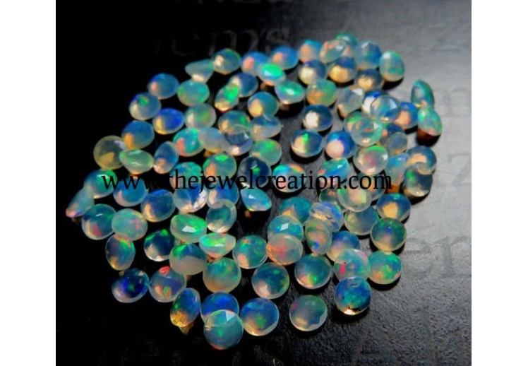 Natural Ethiopian Welo Opal Faceted Round Stone