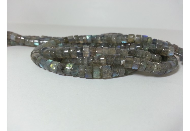 Natural Labradorite Smooth Tyre Beads Strand