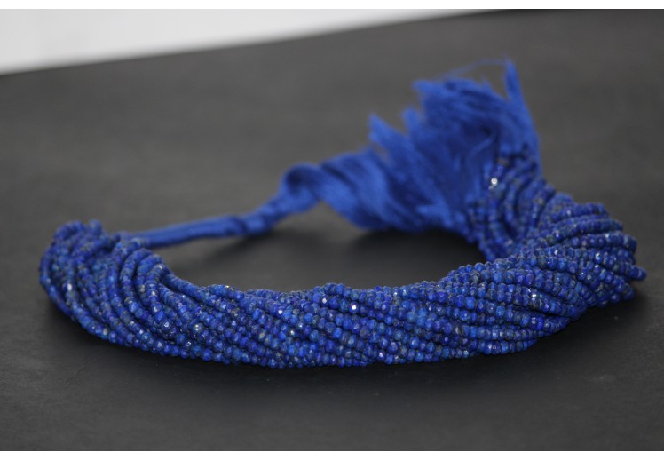 Natural Lapis Lazuli Faceted Rondelle Beads Strand