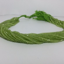 Natural Peridot Stone Rondelle Beads, Color : Green