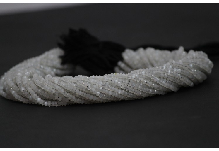 Natural Saloni Ceylon Moonstone Faceted Rondelle Beads Strand
