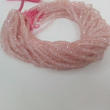Pink Morganite Faceted Rondelle Beads Strand