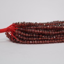 Rondelle Red Garnet Stone Faceted Beads