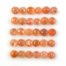 Natural Gemstone Sunstone Round Smooth Cabochon, Feature : Handmade in India