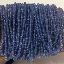 Tanzanite Stone Smooth Plain Rondelle Gemstone Beads