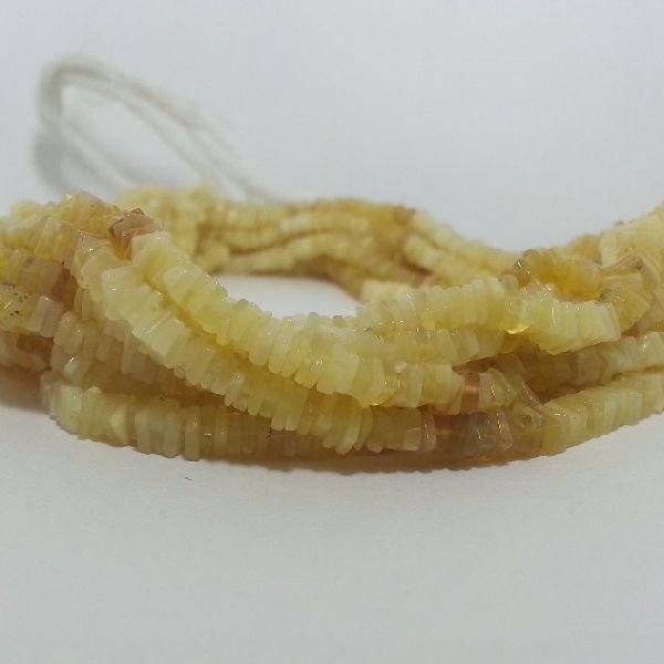 Yellow Opal Heishi Beads Square Gems, Feature : Handmade in India