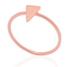 Rose Gold Plated Sharp Triangle Fine 925 Sterling Silver Rings