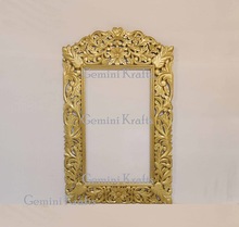 Antique Carved Mirror, Color : Golden