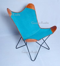 Canvas Leather Butterfly Chair
