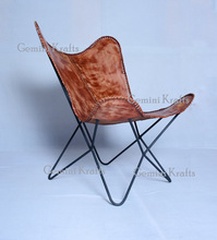 Genuine Leather Iron Butterfly Chair