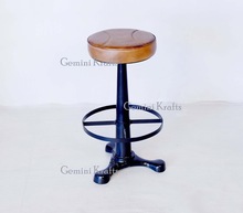 Gemini Krafts Leather Seat Bar Stool, for Commercial Furniture