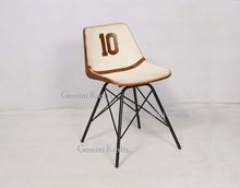 Leather Seat Canvas Chair