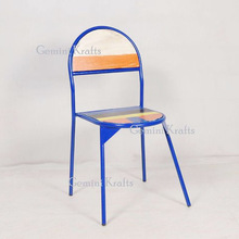 Restaurant Iron Chair, Color : Blue