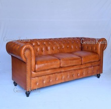 Gemini Krafts Vintage Leather Sofa, for Home Furniture