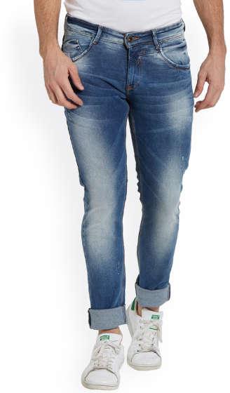 Mens Denim Jeans, for Anti Wrinkle, Anti-Shrink, Color Fade Proof, Pattern : Plain