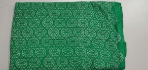 2.5 meter Flower Hand block Printed Cloth Cotton and green flower Fabric