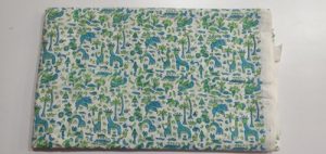 2.5 meter Flower Print Hand block Printed Cloth Cotton blue animel Fabric