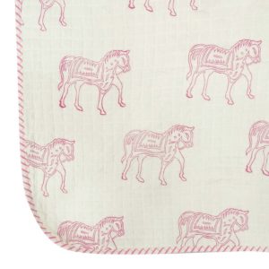 Blanket Unisex Cotton Hand Block Horse Printed Quilt