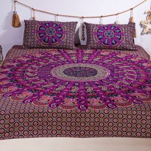 Hand Block Print Indian Handmade Bed Sheet 100 Cotton Double Size