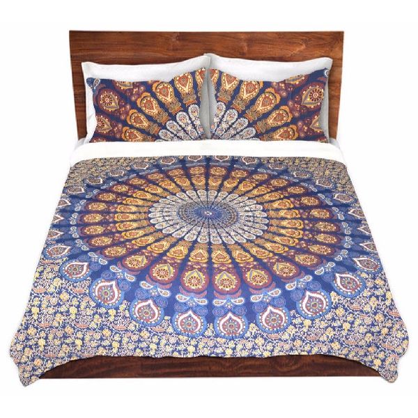 Handmade Block Print Indian Mandala Bed Sheet Cotton Bedding Tapestry