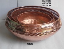 Glass Aluminium T light bowl