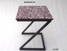Metal pearl mosaic table top, Size : 59x61