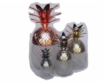 Pineapple Gold copper silver and Glass Storage Box Small