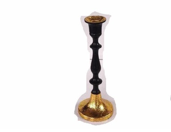 Two tone black and gold candle Holder