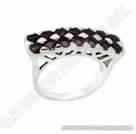 Multi Rhodolite Stone Silver Rings