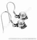 Pearl earrings silver gemstone jewelry