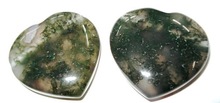 Moss Agate Puffy Hearts Gemstone