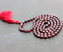 Garnet Chakra Energy Knotted Jewelry Mala Beads Necklace