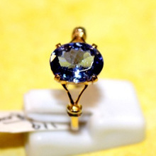 Gold and Tanzanite Gemstone Wedding Engagement Ring