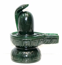 Green Jade Gemstone Hand Carved Shiva Lingam