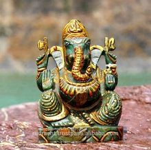 Green Jade Handcrafted Ganesha Statue, Style : Religious