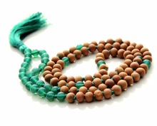 Green Onyx Spiritual Mala Beads Sandalwood 108 Beads