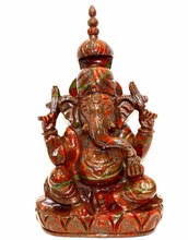 Hand carved God Ganesha Rare Spiritual Unakite Gemstone Statue