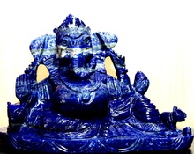Lapis Lazuli Hand Carved lord Ganesha Statue