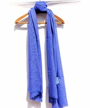 Plain Ink Blue Unisex Stole, Size : 28''X 80''