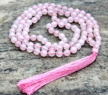 Rose Quartz Natural Mala Beads, Size : 8 mm