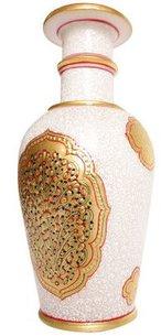 Jar Shaped Luxury Vases, Color : White Golden