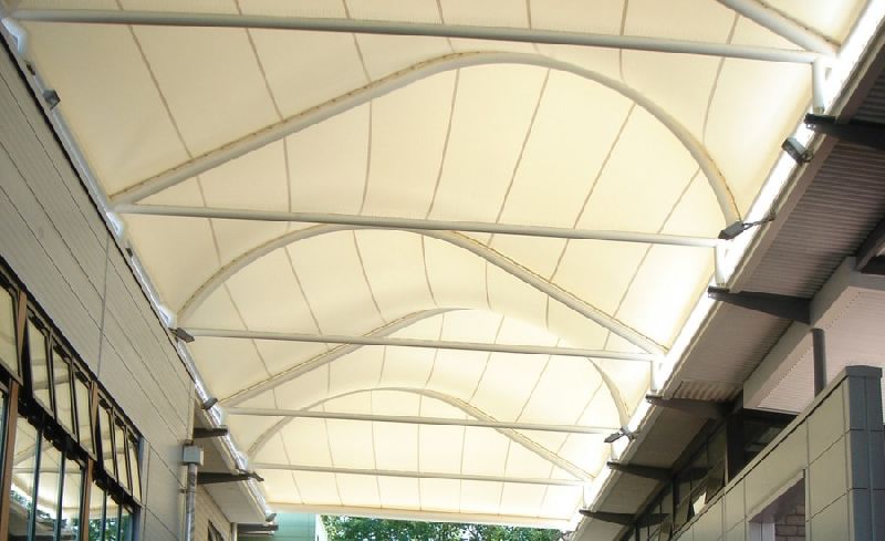 Tensile fabric roof structure