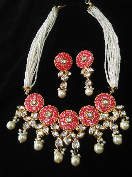 kundan red meenakari