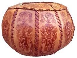 Genuine Leather Pouffe