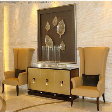Wooden Console Table & Chair, Color : Golden