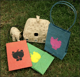 Elephant poo paper bags