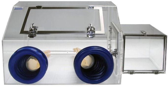 Portable Isolation Glovebox Two Port Static-Dissipative Acrylic 27x18x18