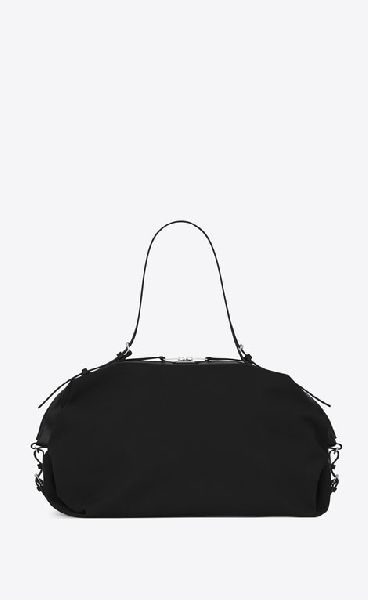Large ID Convertible Bag in Black canvas